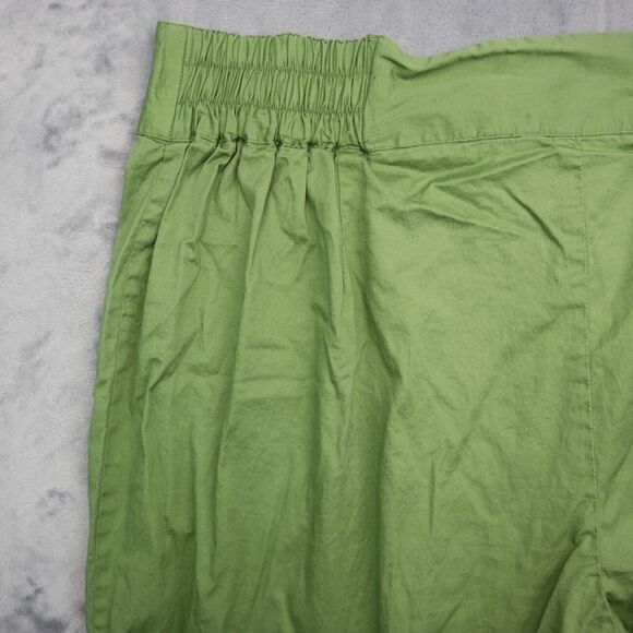 Bag Age Shorts Womens 20 Green High Rise Cotton Medium Wash Elastic Waist - Picture 14 of 16
